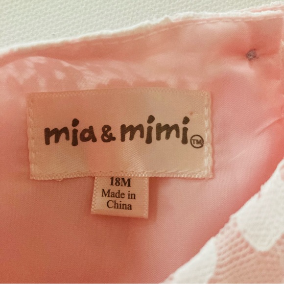 Mia & Mimi Baby Girl 18 Months Pink Lace Dress Special Occasions - Picture 7 of 11